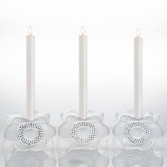 Set of Three Lalique Anemones Candle Holders, 1975