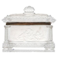 Tarro de caramelos Baccarat, latón cristalino, Francia