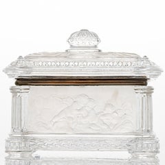 Tarro de caramelos Baccarat, latón cristalino, Francia