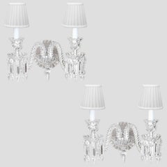 Pair of Baccarat Wall Lamp 2 Lights, 1990