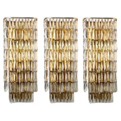 1 of the 6 Messing Crystal Wall Light from Bakalowits & Söhne, 1970s