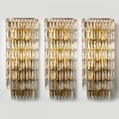 1 of the 6 Messing Crystal Wall Light from Bakalowits & Söhne, 1970s