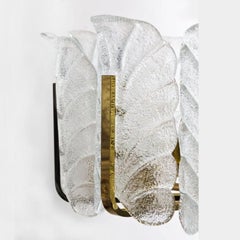 Set of 6 Different Sizes Glass Brass Chandeliers by Fagerlund for Orrefors, 1960