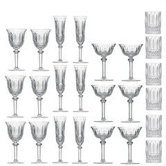 Mundgeblasenes und mundgeschliffenes Set von 40 Kristallgläsern, Tommy Saint Louis, 1970