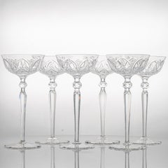 Set of 6 Exquise Baccarat Crystal Pieces, France