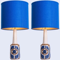 1 of the 2 Soholm Lamps with New Silk Custom Made Lampshade René Houben, 1960s