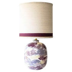 P. Schneider Valentine Geode Lamp, Custom Made Silk Lampshade by R. Houben