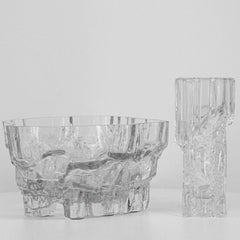 A Set Of Tapio Large Wirkkala for Iittala Ice Glass Vases, Finland 1970