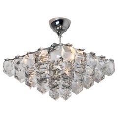 Hex Chrome Crystal Kinkeldey Pendant Light, 1970