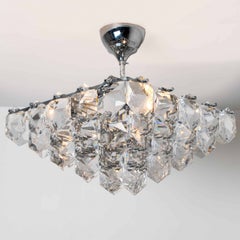 Hex Chrome Crystal Kinkeldey Pendant Light, 1970