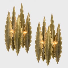 1 of the 2 XXL Brass Wall Sconces by Holm Sorensen, 1960
