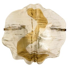 J.T. Kalmar Amber and Clear Glass Wall Lights, 1970