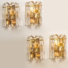 1 of 2 Pairs of Small J.T. Kalmar 'Palazzo' Wall Light Fixtures Gilt Brass