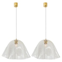 1 of the 2 Glass Kalmar Fazzoletto Pendants, 1970s