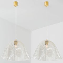 1 of the 2 Glass Kalmar Fazzoletto Pendants, 1970s