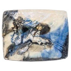 Blue Ceramic Plate, Signed by Jeppe Hagedorn, Denmark 1960s