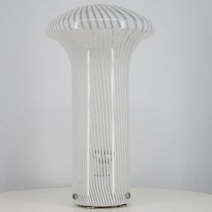 1 of the 2 Mario Ticco Glass Spiral 'Boletus' Table Lamps by Venini, Italy 1970