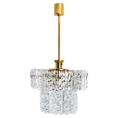 Spectactular Brass and Crystal Kinkeldey Pendant Light, 1970