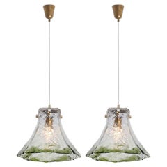 1 of the 2 Green Flower Pendant Lights In The Style Of Carlo Nason, 1960