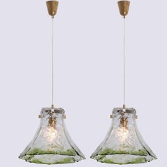 1 of the 2 Green Flower Pendant Lights In The Style Of Carlo Nason, 1960