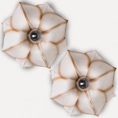 1 of the 2 Ceramic Flower Wall Lights, Germany, 1970