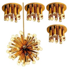 1 of the 4 Flush Mounts with Swarovski Balls by Ernst Palme for Palwa, 1960s