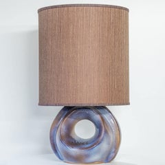 Large Celestial Ceramic Lamp with Hole, Custom Lampshade by R. Houben