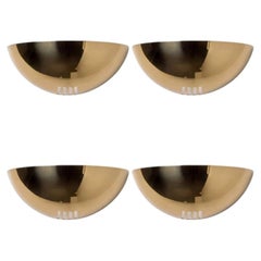 1 of the 4 Brass Half Moon Wall Lights, Striped Light Pattern, 1970