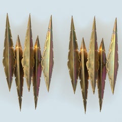 1 of the 2 XXL Brass Wall Sconces by Holm Sorensen, 1960