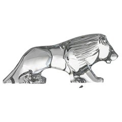 Baccarat Signed Crystal Lion Sculpture, France