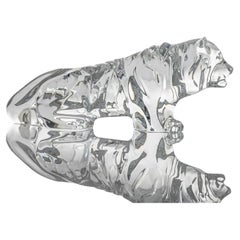 Baccarat Signed Crystal Tiger Sculpture, France
