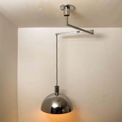 Sirrah "Am/As" Ceiling Lamp with Chromed Swing Arm, Franco Albini, 1960s