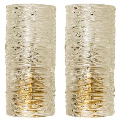 1 of the 4 Pairs Handmade Brass and Glass Wall Lights or Sconces by J.T. Kalmar