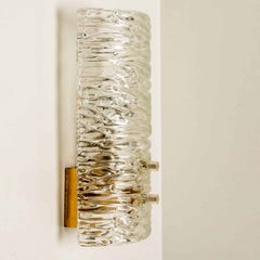 1 of the 4 Pairs Handmade Brass and Glass Wall Lights or Sconces by J.T. Kalmar