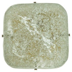 Square Frosted Glass Flush Mount by Hillebrand, 1960