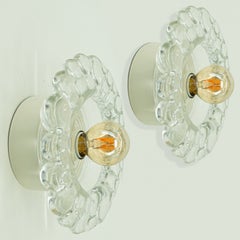 Several Peill Putzler Bubble Glass Wall lights Flush Mounts, 1970