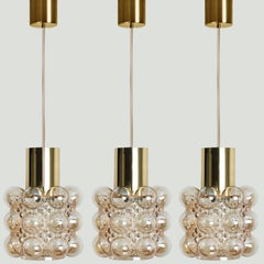 1 of the 3 Amber Glass Pedants by Helena Tynell for Glashütte Limburg, 1960