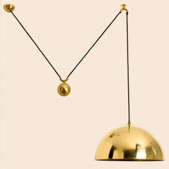 Single Pull Brass Pendant Light by Florian Schulz