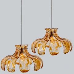 1 der 2 Mazzega Murano Glas Kronleuchter, Italien, 1970