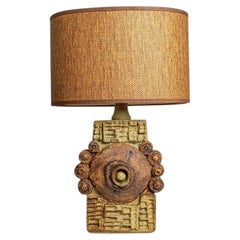 B. Rooke Ceramic Table Lamp with Custom Made Lampshade René Houben, 1960s