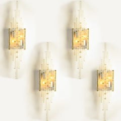 1 of the 4 XXL PoliArte Glass Wall Lights, Italy 1970s