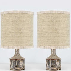 1 von 2 „Axella Ceramic Brown“-Lampen von Jette Helleroe, Dänemark 1970