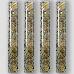 Several Tube Smoked Glass Wall Lights by Kaiser Leuchten, 1970s