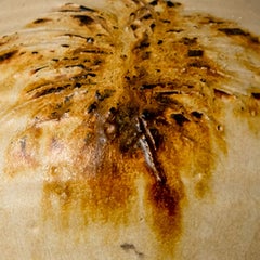 Round Brown Terra Ceramic Pendant Light, Denmark, 1970