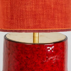 Keramik-Tischlampe von Fratelli Fanciullacci mit neuem, maßgefertigtem Lampenschirm