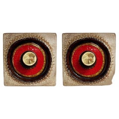 A Pair of Square Ceramic Wall Lights Kaiser Leuchten, Germany