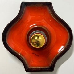 Orange Ceramic Wall Lights by Hustadt Keramik, Germany, 1970