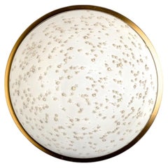 1 of 3 Speckled Milk Glass Flush Mount by Peil Putzler, Germany, 1970s
