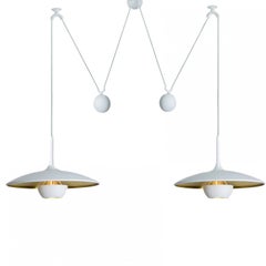 Onos 40 Double Pull White Brass Pendant Lamp by Florian Schulz, Germany