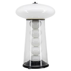 Double Walled Transparant Opal Glass Table Lamp, Germany 1970
